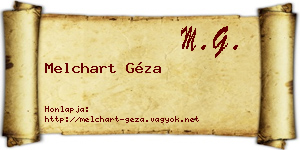 Melchart Géza névjegykártya